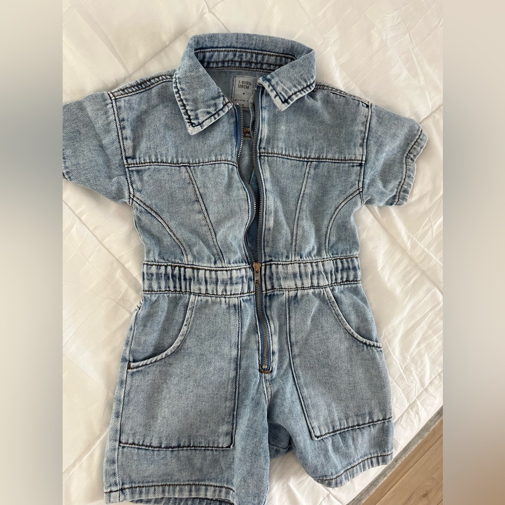 Girls denim romper 7-8